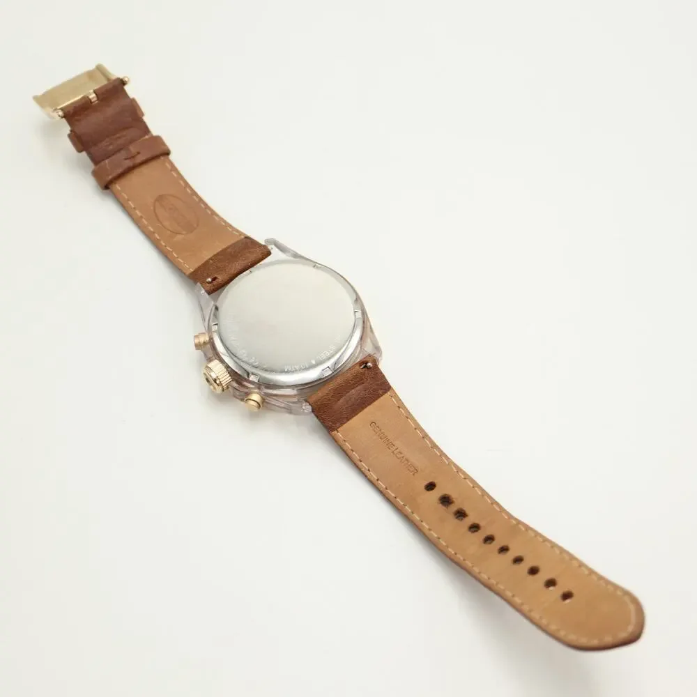 Fossil Decker Womens 42mm Chronograph Watch Brown Leather CH2724 w New Battery